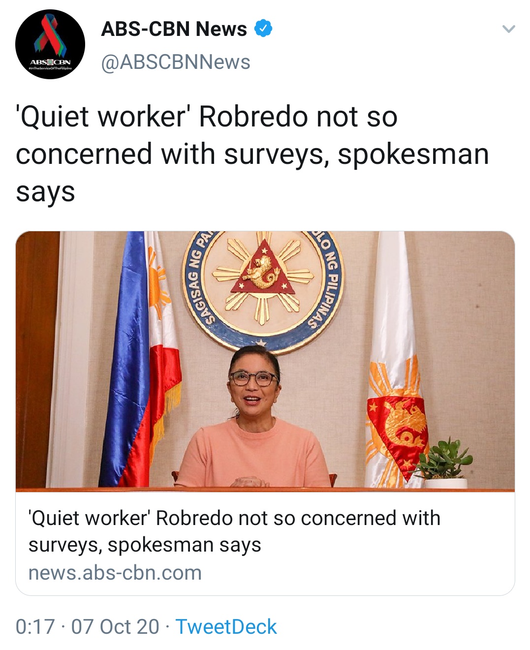 'Quiet worker' Robredo not so concerned with surveys, spokesman says
