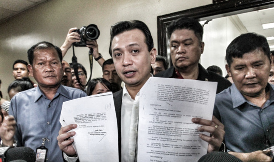 Will Trillanes keep his word and honour the ARREST WARRANT issued by the Makati RTC Br 150? Abangan!